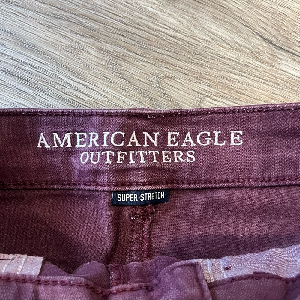 American Eagle Burgundy Denim Shorts - Picture 2 of 5